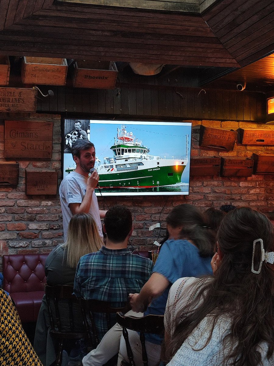 LinehanOx's tweet image. Some brilliant talks from colleagues in the @MarineInst for @pintofscienceIE event in #Galway Highlights for me were ships, sharks and sneaky waves #pint24