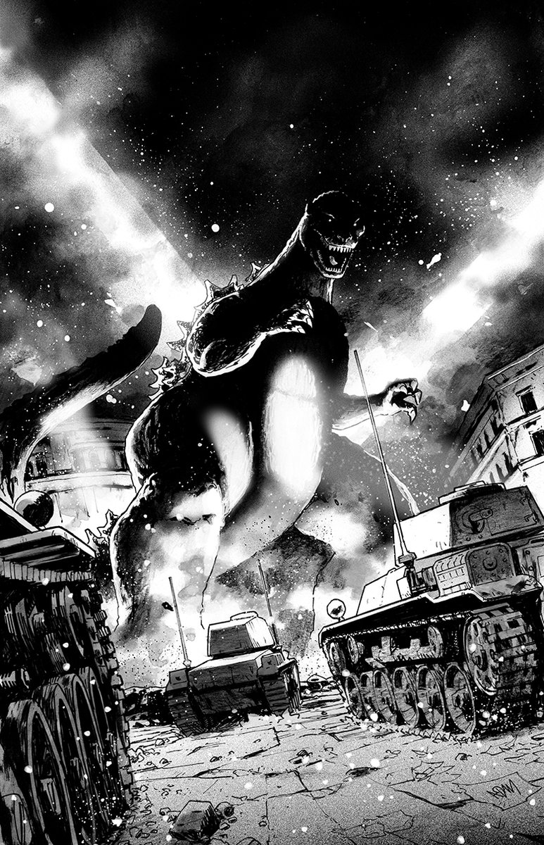 Inks for my GODZILLA 70th Anniversary variant cover #Godzilla