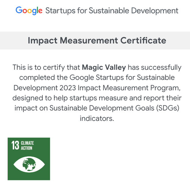MagicValleyFood's tweet photo. Happy to share that we've completed the @Google Startups for Sustainable Development 2023 Impact Measurement Program! π
#Google #Sustainability #SDGs
#GoogleStartupsForSustainableDevelopment #cultivatedmeat #foodtech #impact https://t.co/cLCPqT4OnQ