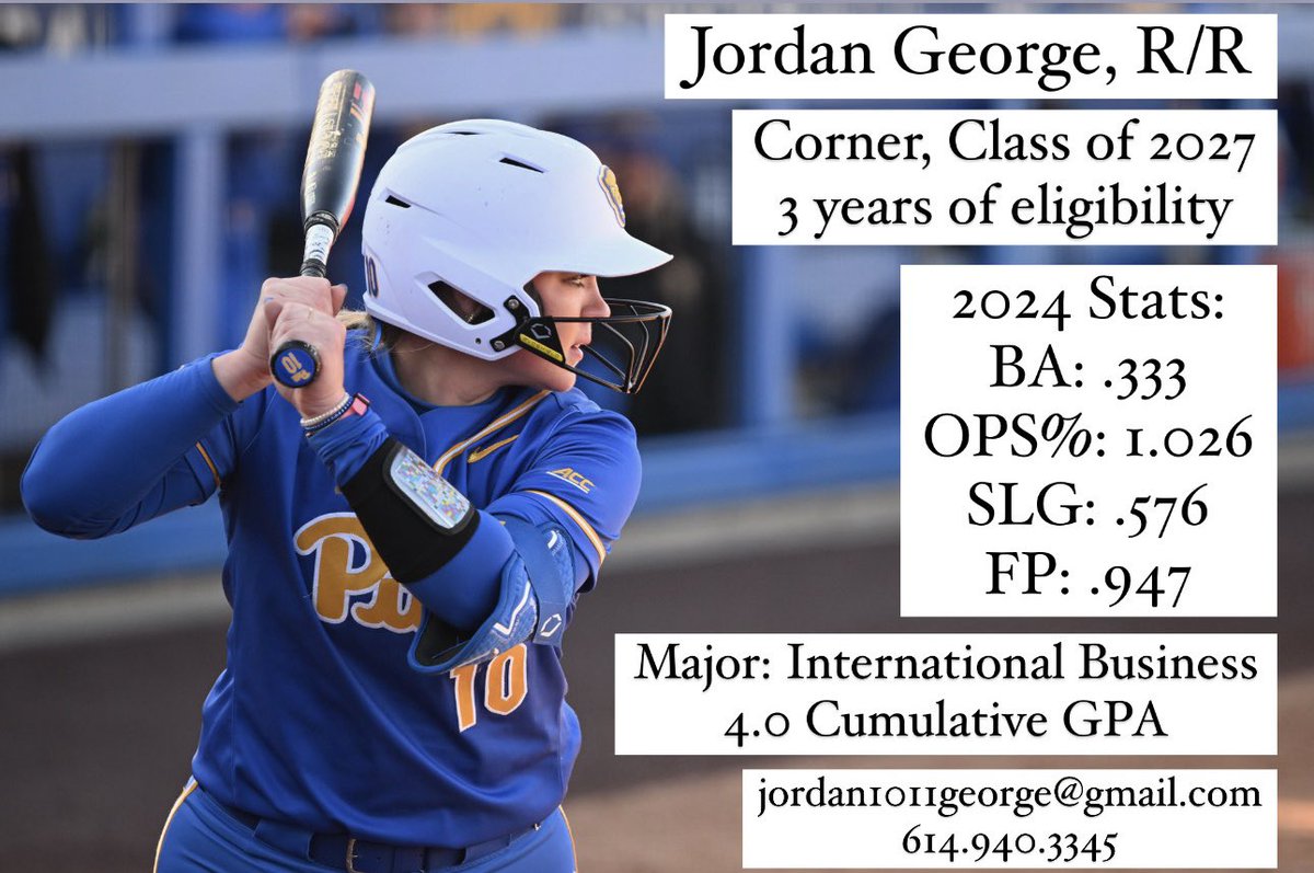 Jordan George (@jordangeorge_20) on Twitter photo After many prayers, l've decided to enter the transfer portal. I'm thankful for the experiences and relationships l've built at Pitt, and I'm eager to see where this new chapter takes me. AGTG♥️🤞🏽 <a href="/SoftballPortal/">Softball Portal</a> After many prayers, l've decided to enter the transfer portal. I'm thankful for the experiences and relationships l've built at Pitt, and I'm eager to see where this new chapter takes me. AGTG♥️🤞🏽 <a href="/SoftballPortal/">Softball Portal</a>