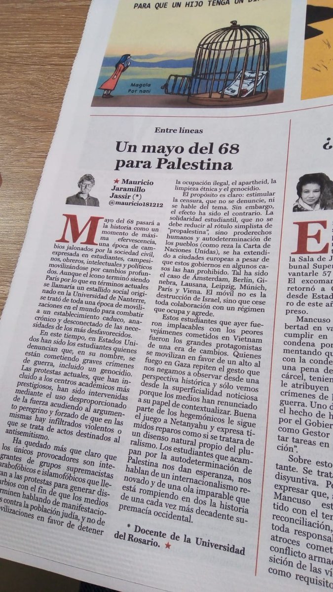 Mi columna en @SemanarioVOZ 'un mayo del 68 para Palestina' Circula desde hoy ...