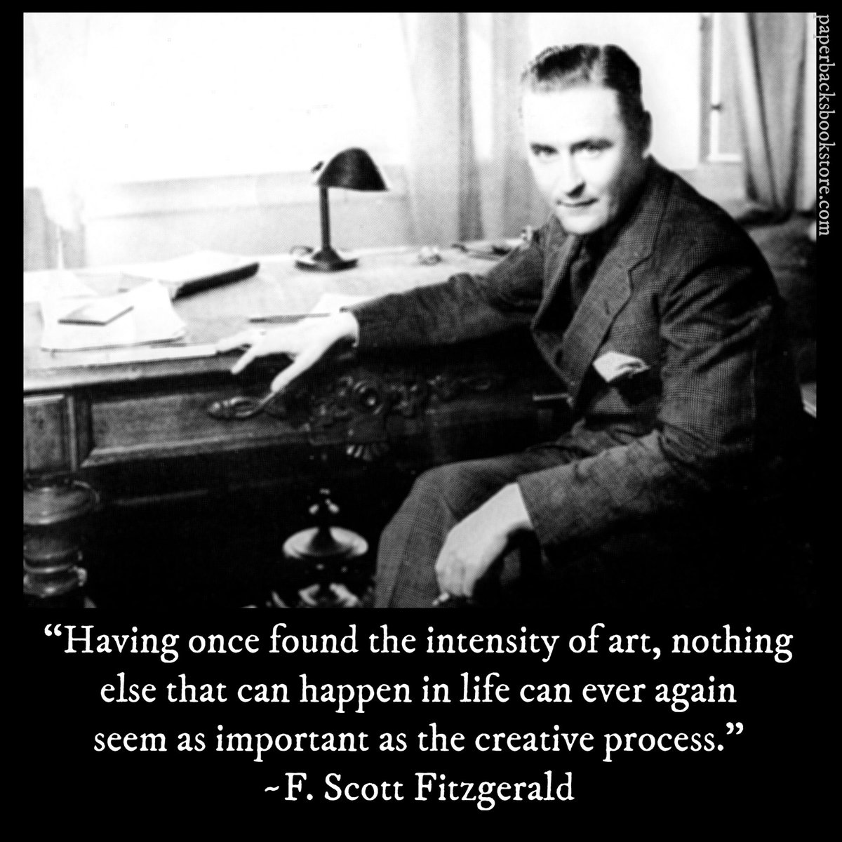 🖤✒️📖
“Having once found the intensity of art, nothing else that can happen in life can ever again seem as important as the creative process.” ~F. Scott Fitzgerald

#creativeprocess #creativity #FScottFitzgerald #onwriting #writer #readingandart #storyteller #writers #writing