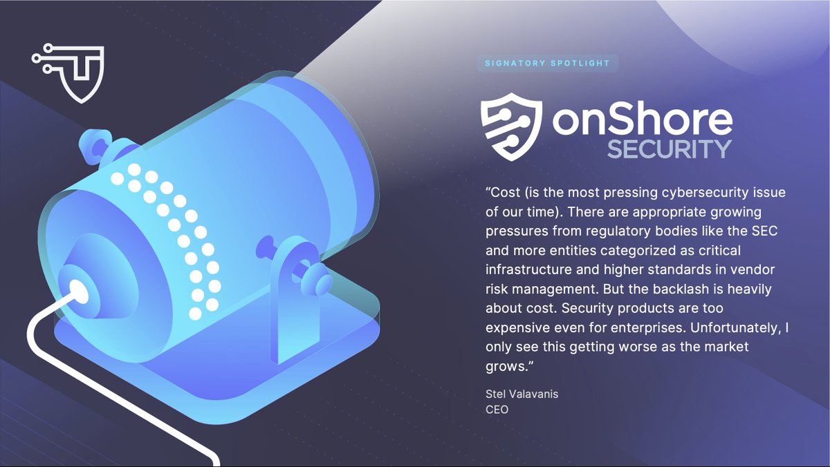 Stel Valavanis, CEO of @onShoreSecurity, shares his thoughts on the most pressing #cybersecurity issue facing the world today as part of this month's #SignatorySpotlight: