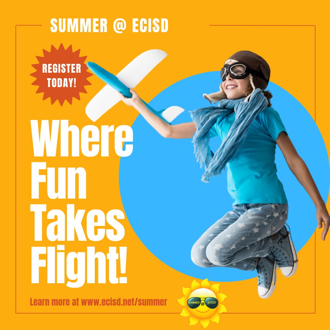 ☀️ Summer's almost here! Keep your child engaged with Summer at ECISD! 🎨🎾 From cooking to art, photography to music, we've got it all! Don't let boredom win - let your child learn, grow, and make friends in a fun environment. 🌟 Find out more: ow.ly/I4IN50RHmlK  #ECProud!