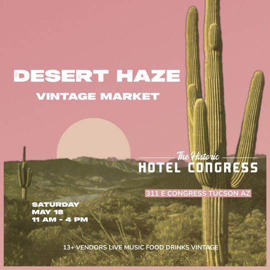 Another Desert Haze Market this Saturday!🌵

Summer is here and it's a great day to support your local vintage vendors!

11-4pm 

☀️