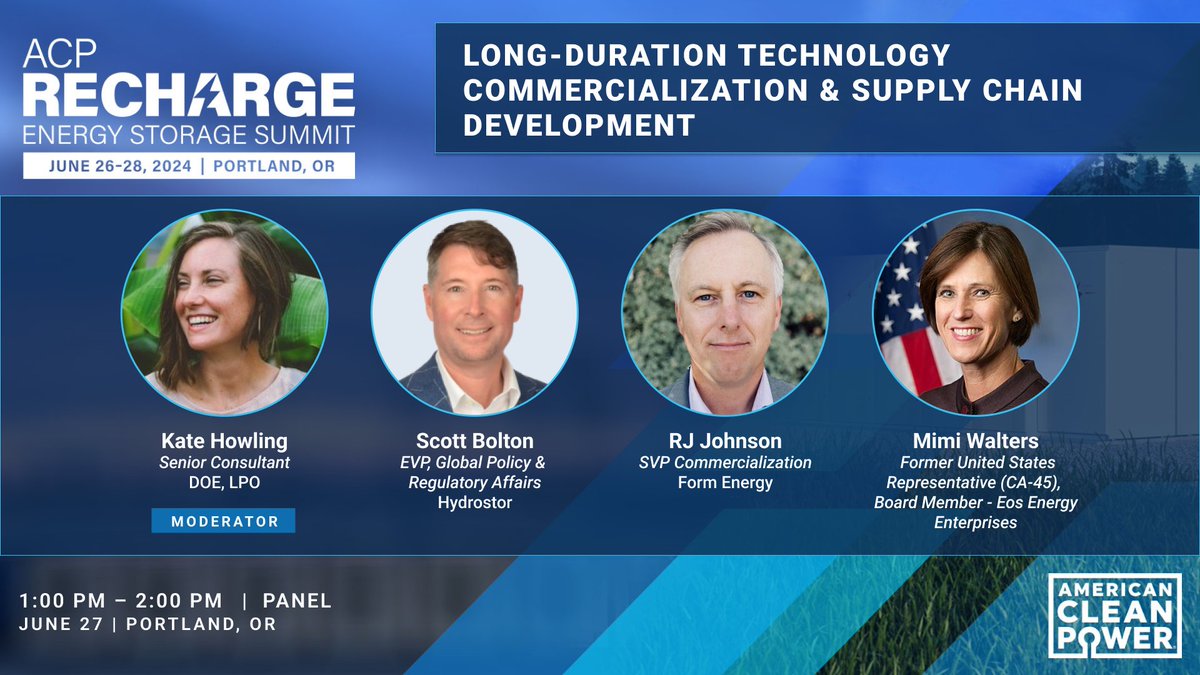 #ACPRECHARGE24 kicks off in just 42 days! Join us for three days of sessions on everything from taking advantage of the new storage-specific investment tax credit to exploring how energy storage fits into the American energy landscape. See our full agenda bit.ly/438d37A