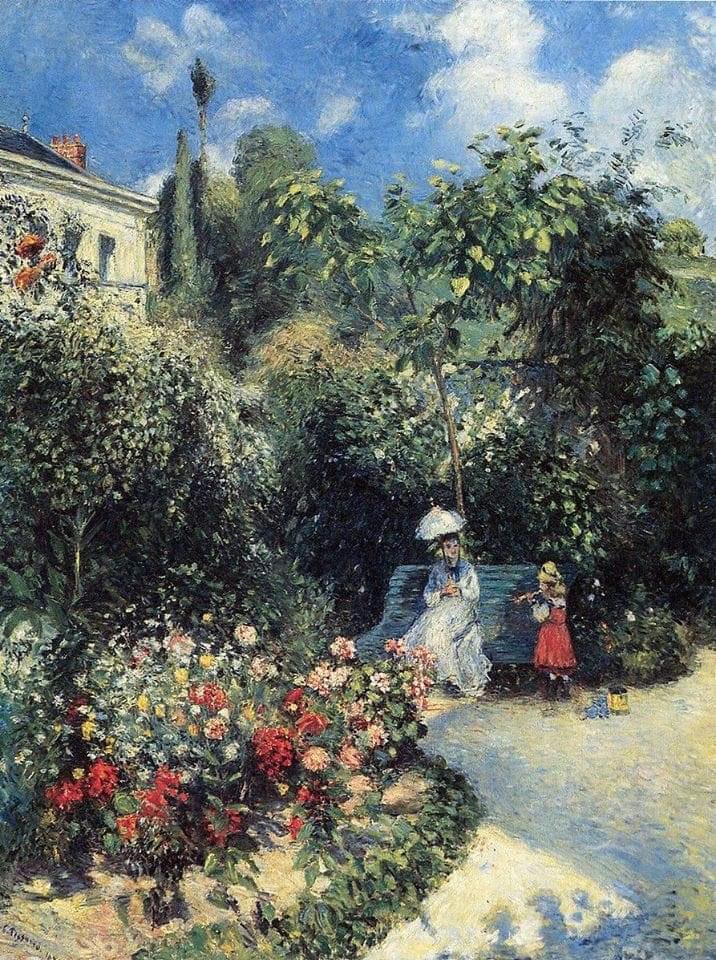 Camille Pissarro - pintora impresionista francesa (1830-1903). El jardín en Pontoise.