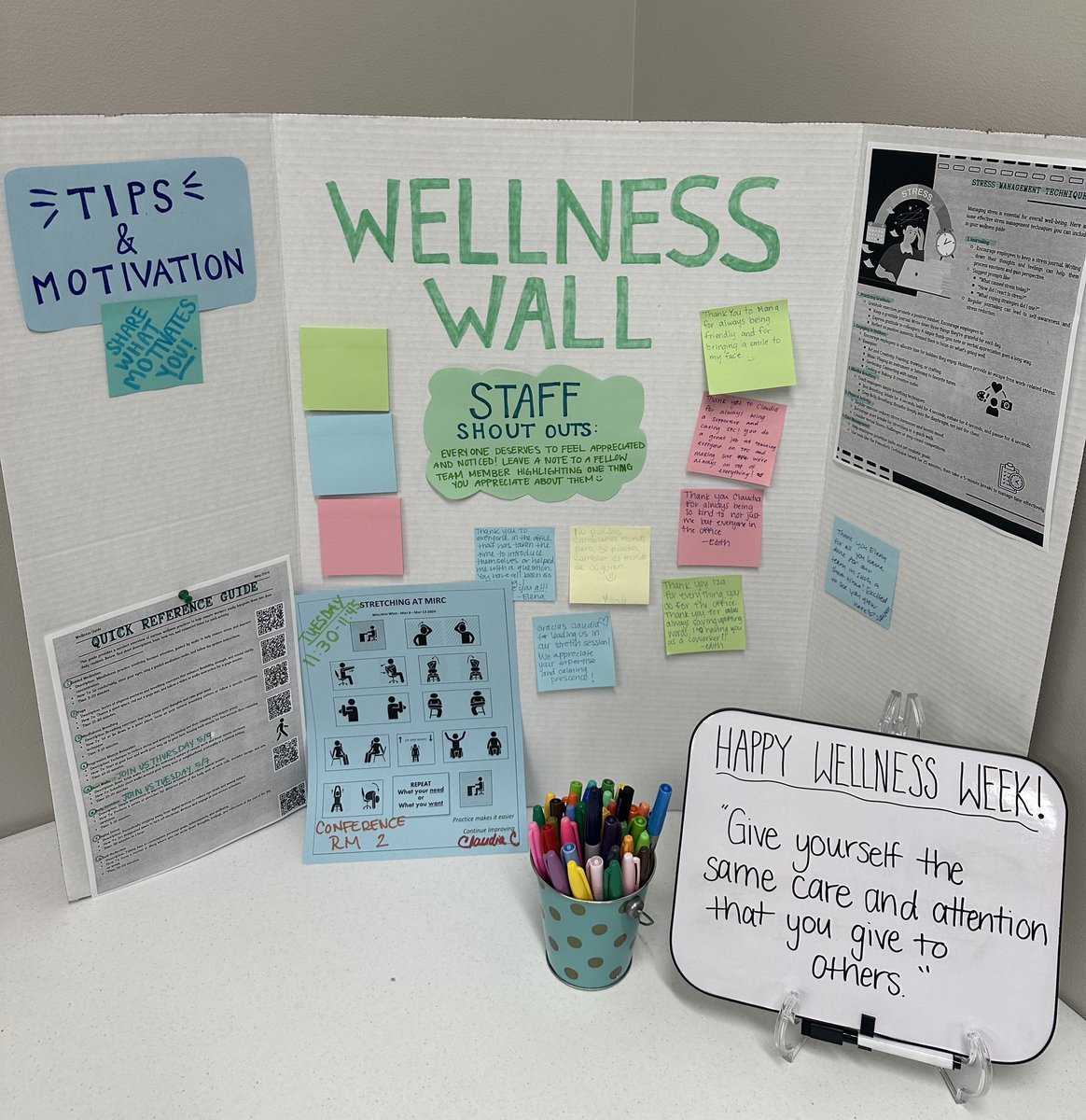 Michimmigrant's tweet photo. Recently our Grand Rapids team recognized #WellBeingInLawWeek with some great wellness activities, including a yoga stretch session, a wellness board to share tips and appreciation, and an inspirational "Plant Happy Thoughts" activity! πͺ΄ https://t.co/HHXYtksAhI