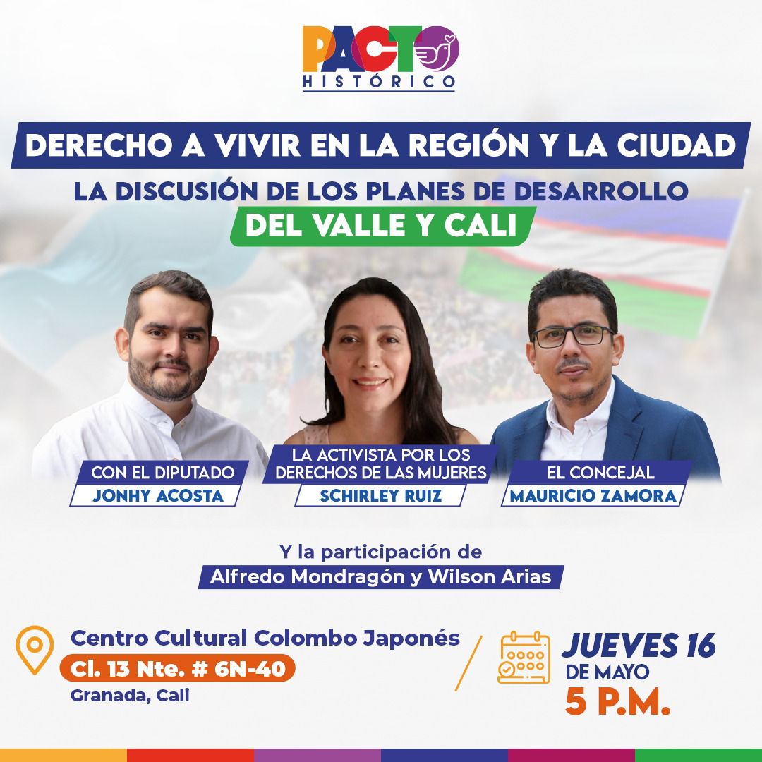 ¿Qué viene para Cali y el Valle con los Planes de desarrollo de Eder y Dilian? Vamos a estar este jueves 16 de mayo a las 5 p.m, discutiéndolo con ustedes 🎙️ Ayúdenos a pasar la voz ¡Le esperamos!