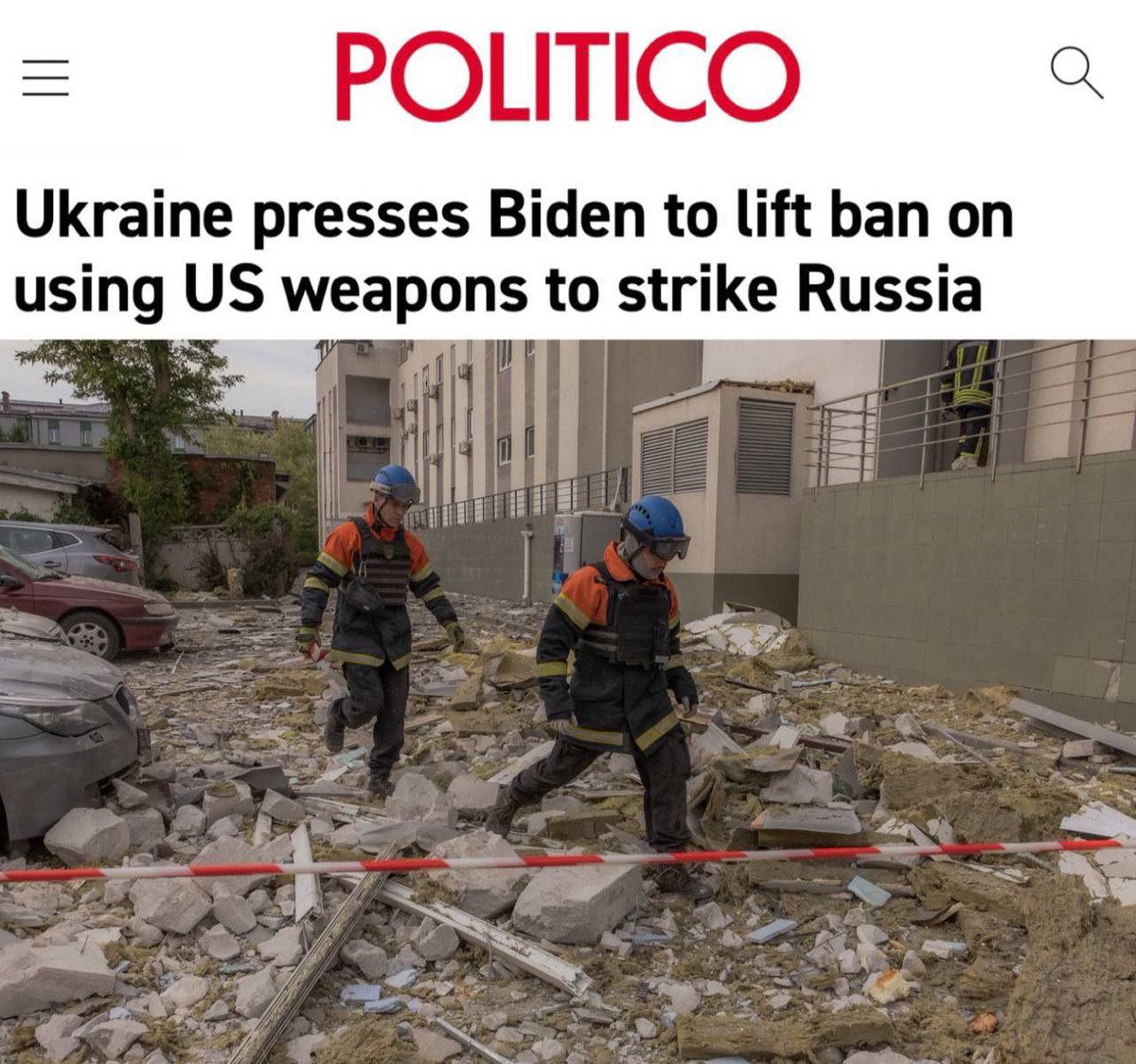 ‼️⚡️Politico: « L’Ukraine fait pression sur Biden pour qu’il lève l’interdiction d’utiliser des armes américaines pour frapper la Russie » : Kiev souhaite que Biden autorise les frappes avec des armes américaines sur le territoire russe. « Les responsables ukrainiens redoublent