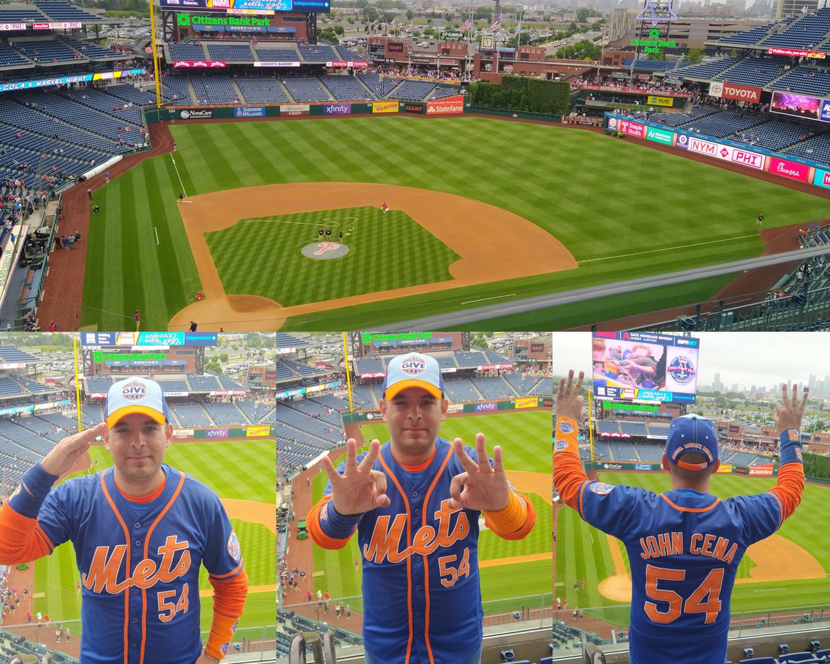 This is gonna be a long 2 days lol but here in Philly for another Mets Phillies Series.

#johncena #lgm #nymets #metsvsphillies #nleastdivisionmatchup #citizensbankpark #letsgomets #mlb #nevergiveup #hustleloyaltyrespect #johncenajersey #wwejohncena #newyorkmets