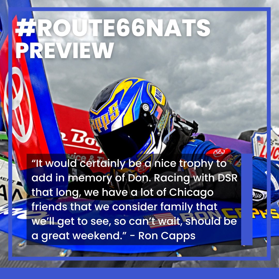 After a few weeks off we’re eager to get back on the track this weekend in the Windy City! Take a look the action to come at the #Route66Nats 😎➡️ linktr.ee/RonCappsMotors… @RonCapps28 / @theNAPAnetwork