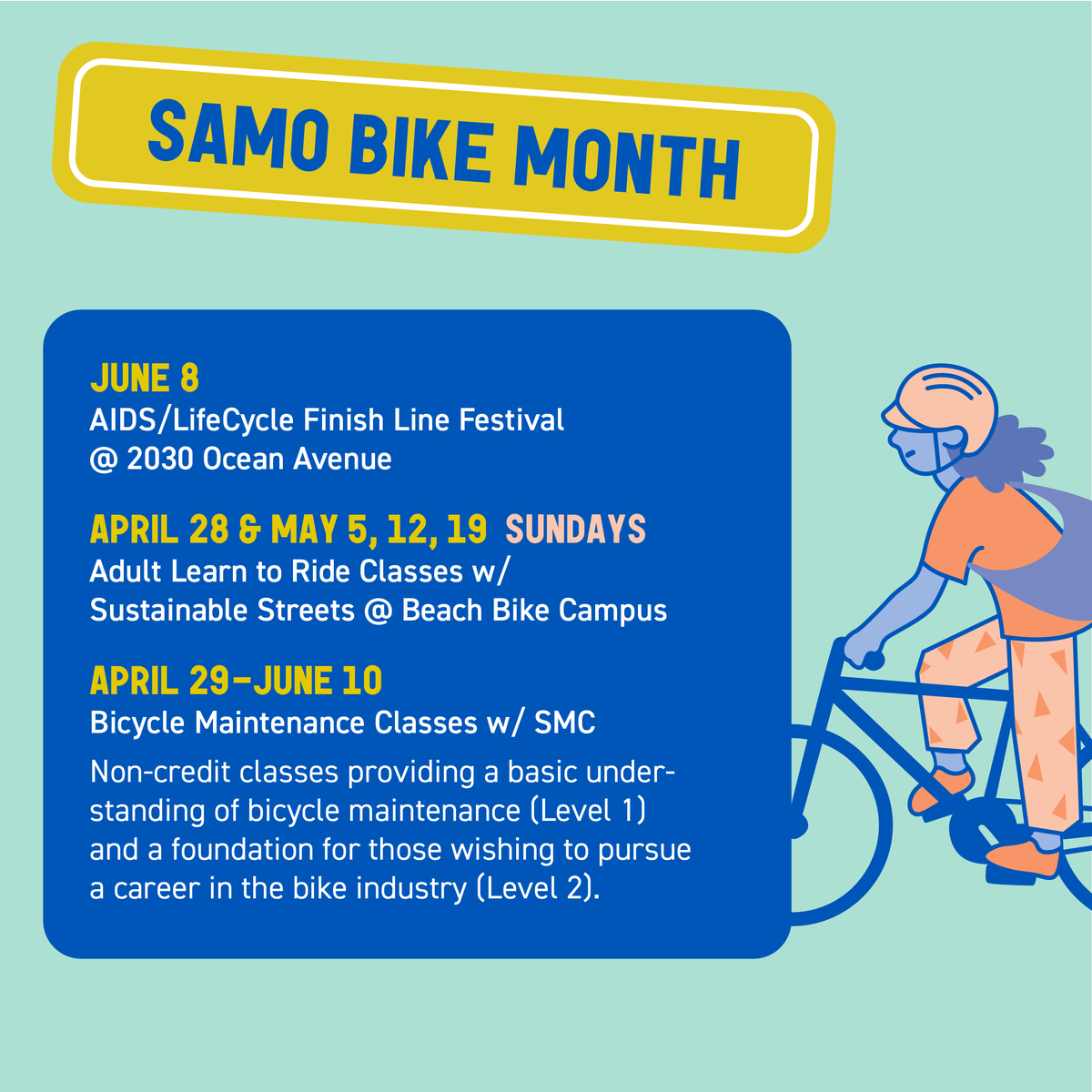 santamonicacity's tweet image. We are rolling through Bike Month! 
Next stop is tomorrow: join us for Bike Anywhere Day, May 16 at our annual pit stop in front of City Hall 8-10 a.m. 🚲 
Community members of all ages have been celebrating Bike Month and Bike It, Walk It, Bus It Week 
➡️ #TakeTheFriendlyRoad