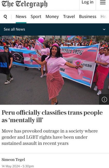 🚨🚨🚨 Peru 🇵🇪classifies,Transgenderism/LGBTQ as a mental illness 🔥🔥🔥🔥🔥 Here we are in western societies where our elected officials are pushing this onto our children I’ve never seen such evil in my life Also, I just want to say that I admire and respect @peru 🇵🇪 so