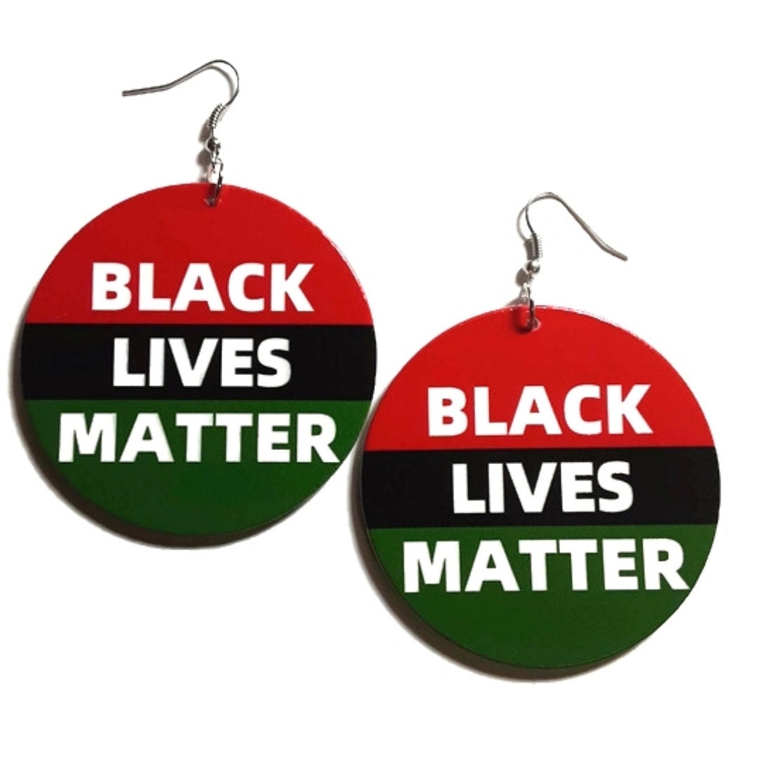 Black Lives Matter RBG Unity Statement Dangle Wood Earrings tuppu.net/cff5c206 #fashionjewelry #blackownedbusiness #explore #Etsy #melaninfashion #FashionJewelry