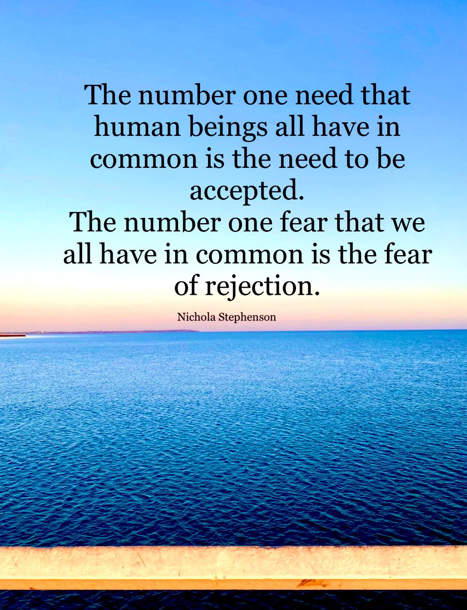 The number one need that human beings all have in common is the need to be accepted. The number one fear that we all have is the fear of rejection 

#positive #mentalhealth #mindset #joytrain #successtrain #thinkbigsundaywithmarsha #thrivetogether