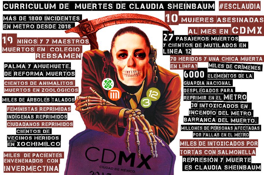 @abrahamendieta De que Sheinbaum es cómplice de infanticidios (#Rébsamen), asesinatos (#Línea12), evasión fiscal (#PanamaPapers), todo lo anterior plagado de corrupción, hay pruebas y muchas. 
#MaestraDeLasMentiras #ClaudiaCorrupta