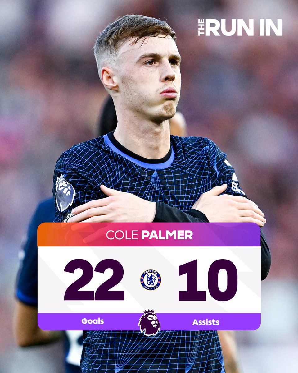 Cole Palmer now has 32 goal involvements in just 33 Premier League appearances this season 😅 #BHACHE