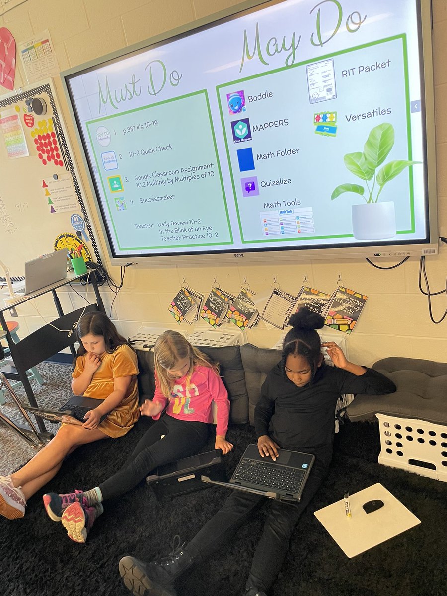 Finding a “sweet spot” to work on math…I bought the crates to sit in but these 3rd graders prefer to use them as a backrest😃whatever works! #pvlearns #mathisfun