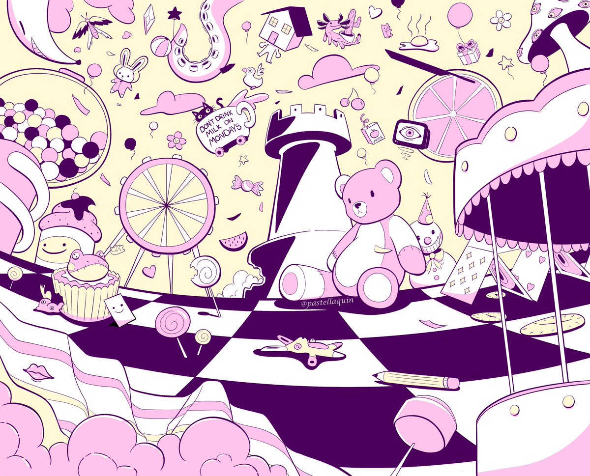 pastellaquin's tweet image. The Fool's Act

This is a piece based on myself as the fool, and what my act would be upon the world

See if you can spot where the fool is in the piece :)

#illustration #3colors #fool #chaos #childlike #pastel #pastelart #circus #dreamworld