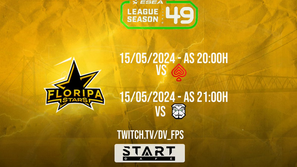 FloripaStars's tweet photo. 🤩HOJE TEM, HOJE É DIA⭐️

Vamos pra mais dois game da @ESEA League S49, ás 20:00h (jajá hein) vamos contra a @senseiteamgg e logo após vamos contra a #INFS 

São games importantes para conseguir a classificação, então vamos com tudo!😉

#GOFLORIPA

https://t.co/bvzQx2FoAm https://t.co/6Ygp1VGynw