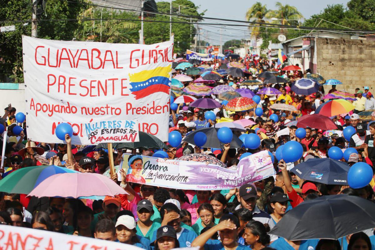El pueblo de Camaguán, Edo. Guárico, Marcha en apoyo al presidente @NicolasMaduro, y en rechazo al bloqueo impuesto por el gobierno de EE.UU.