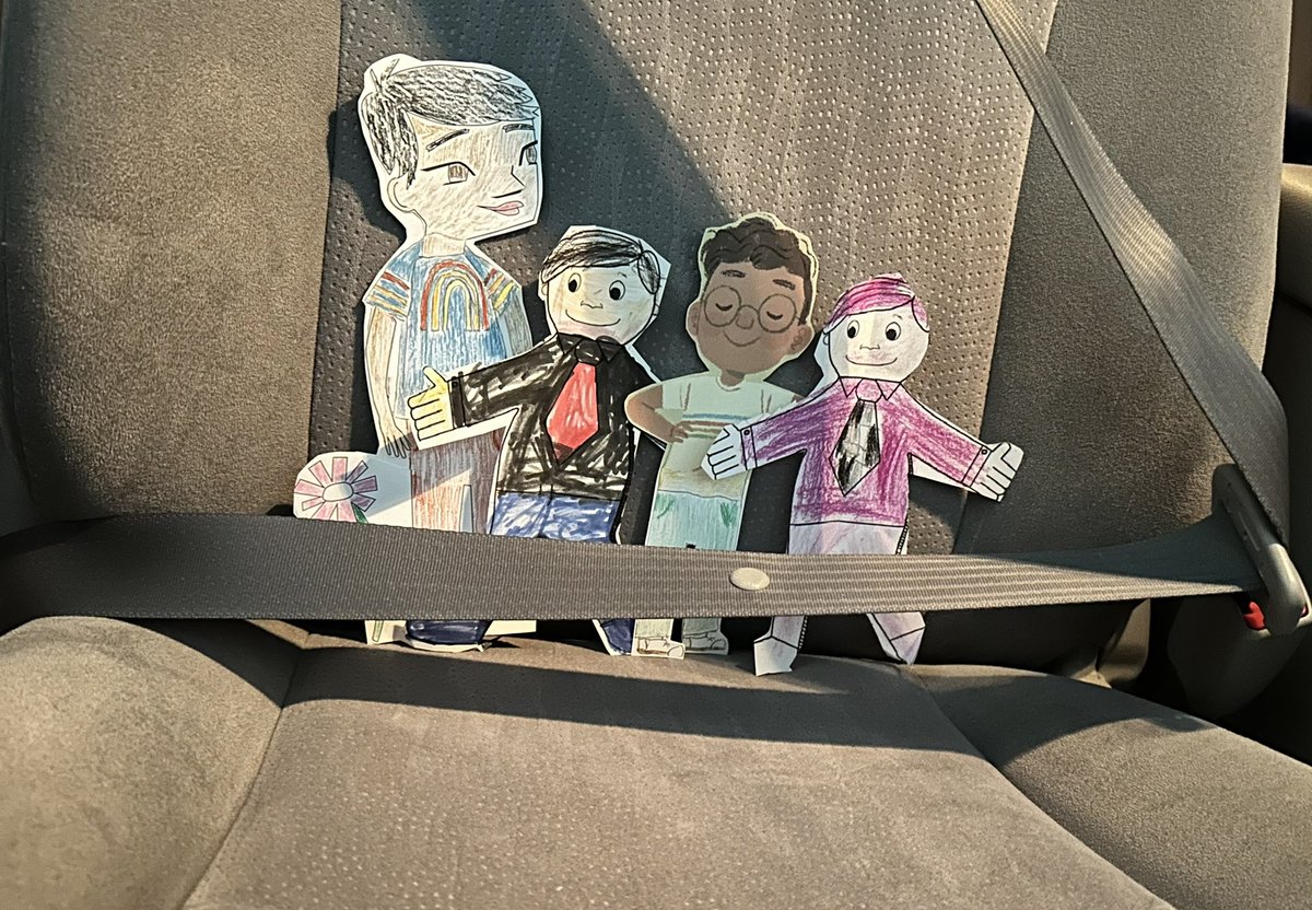 Fun! We thought about going sailing today but 2 Flat Stanley Spartans + Izzy + Bernard couldn’t all fit in the CHRISTMAS AHOY! boat. The good news, @Carhar01: we fit in the car. Field trip soon! Illus. @StarkKayla 🎄AHOY⛵️ @K8_Cosgrove JUST FLOWERS @lupencita DEAR EARTH…