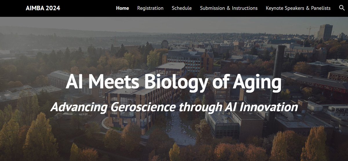 Su-In Lee (@suinleelab) on Twitter photo Excited to announce the inaugural AIMBA (AI Meets Biology of Aging) 2024 meeting on May 22, 2023, 9-2pm PT, organized by <a href="/UW/">University of Washington</a> <a href="/NathanShockCtrs/">Nathan Shock Centers</a> !
Featuring four keynote speakers: Profs <a href="/mariabrbic/">Maria Brbic</a>, Anne Brunet, Vadim Gladyshev, <a href="/james_y_zou/">James Zou</a>.
Check it out! sites.google.com/cs.washington.… Excited to announce the inaugural AIMBA (AI Meets Biology of Aging) 2024 meeting on May 22, 2023, 9-2pm PT, organized by <a href="/UW/">University of Washington</a> <a href="/NathanShockCtrs/">Nathan Shock Centers</a> !
Featuring four keynote speakers: Profs <a href="/mariabrbic/">Maria Brbic</a>, Anne Brunet, Vadim Gladyshev, <a href="/james_y_zou/">James Zou</a>.
Check it out! sites.google.com/cs.washington.…