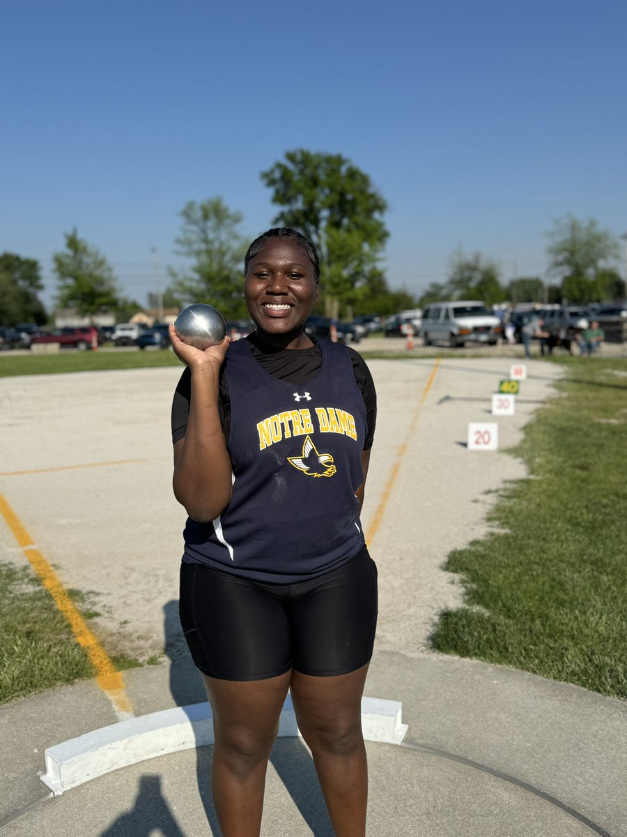 Bobbi finishes 2nd in shot put and advances to Regionals! #championshipszn #ontoregionals #talonsout