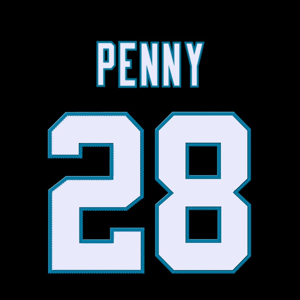 Carolina Panthers RB Rashaad Penny (@pennyhendrixx) is wearing number 28. Last assigned to Tarik Cohen. #KeepPounding