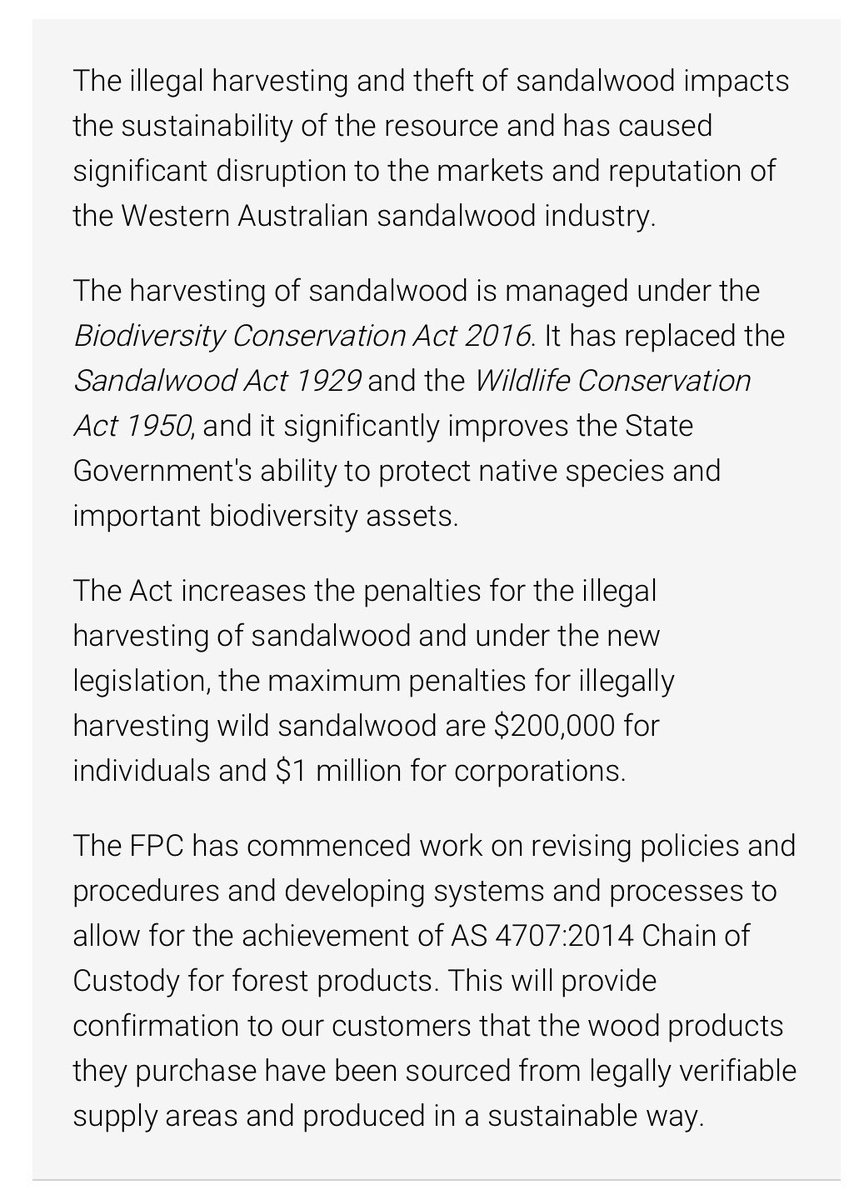 In Western Australia, the penalties for harvesting the WA government’s ‘wooden gold’ is $200,000 for individuals and $1 million for corporations. Graphic via WA Government’s Forest Products Commission.