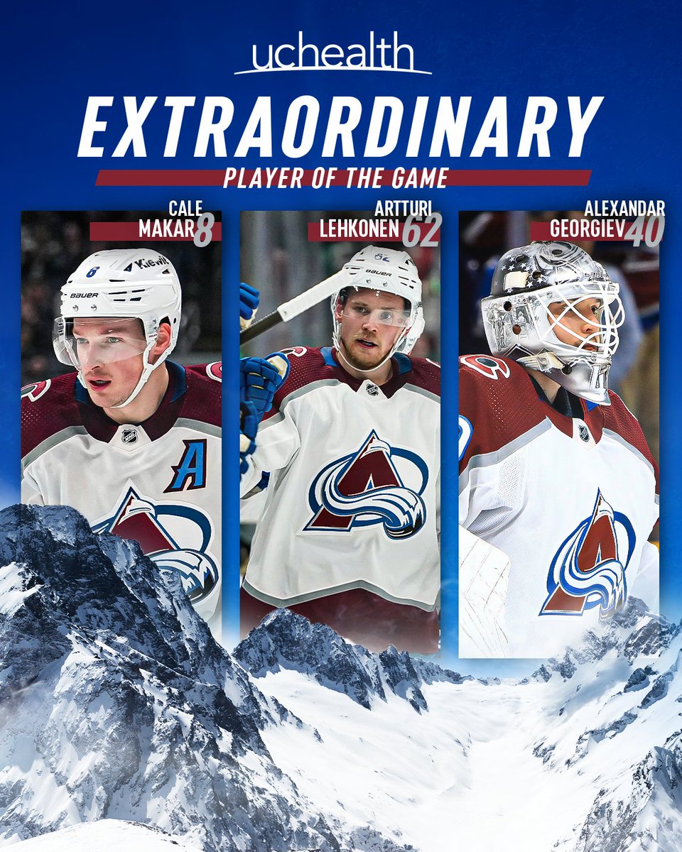 x - Colorado Avalanche (@avalanche) on Twitter photo Big game from these three!
#GoAvsGo | #ALLIN Big game from these three!
#GoAvsGo | #ALLIN