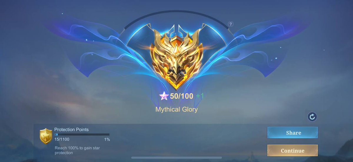 ml! akhirnya 😭😭😭 pertama kali masuk Mythical Glory . hampir stress jadi roam supp yg solo queue