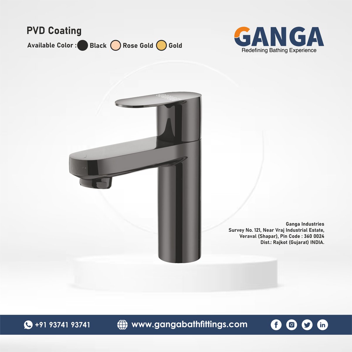 PVD Coating Pillar Cock - Ganga Bath Fittings
CP Bath Fittings / PTMT Bath Fittings / Sanitaryware
Inquiry on: 93741 93741
#CPBathFittings #Sanitaryware #Faucets #Taps #ganga #PTMT