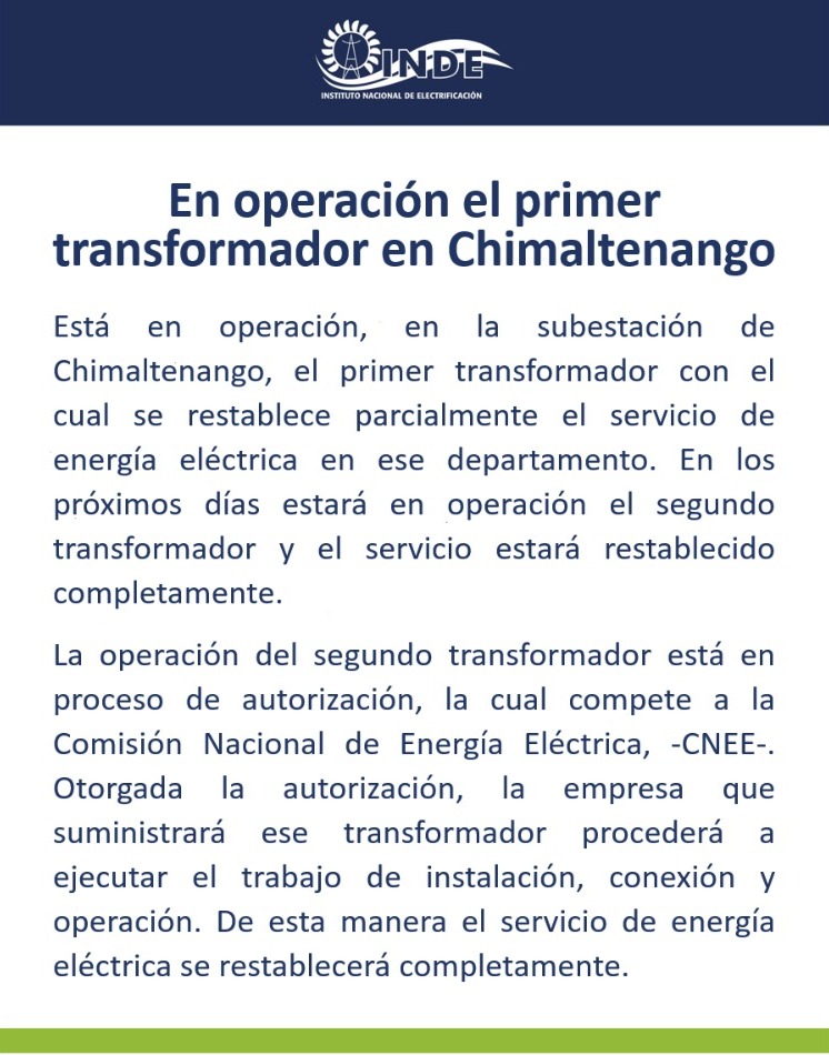 #INDEInforma ⚠️ Información importante para #Chimaltenango ⚡️
