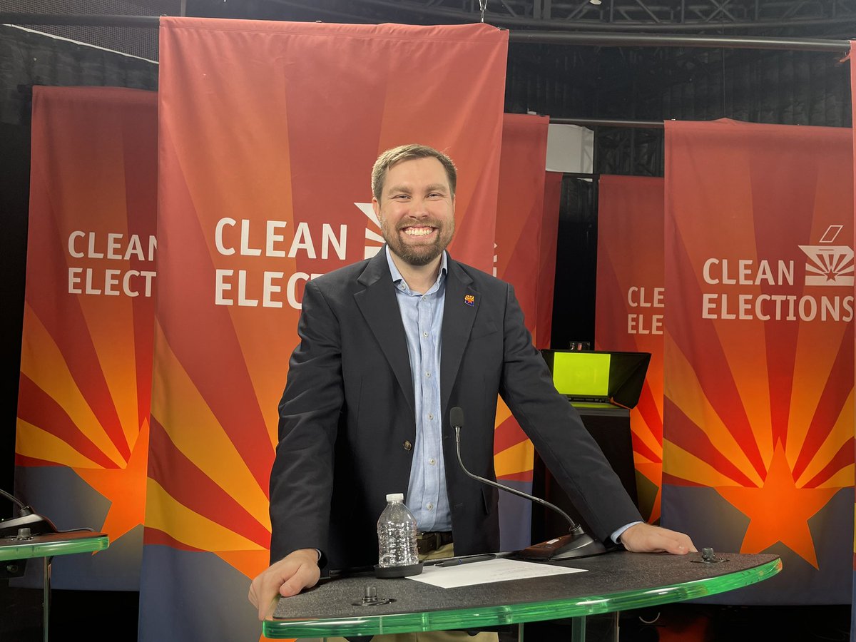 Thank you @azccec and @offcentervoice for tonight's debate! It was great to discuss the crucial issues facing Arizona in this election. I had a lot of fun and, with your support, I'm ready to remove @RepDavid and bring positive change to #AZ01. Let's do this!