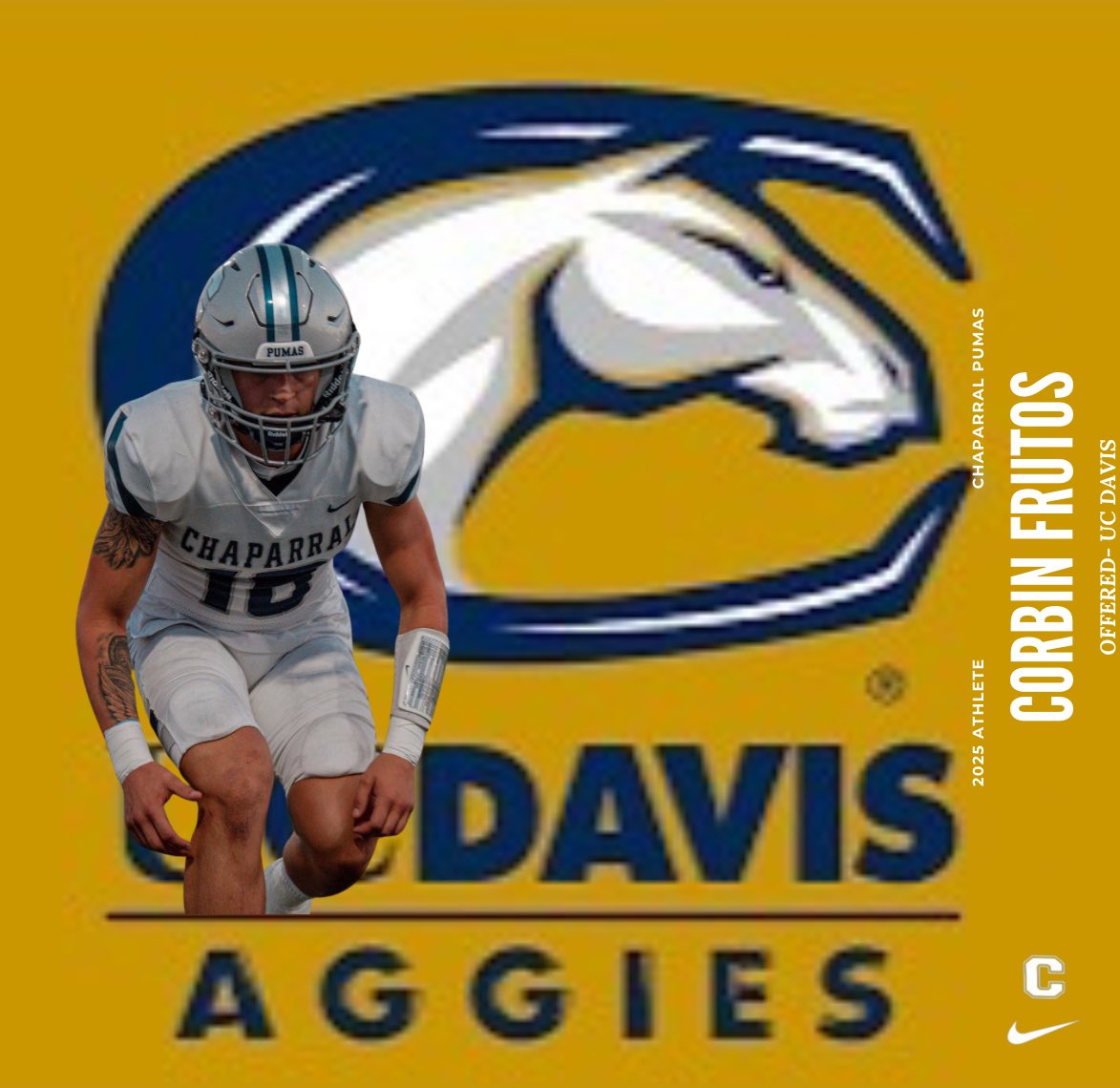 Congratulations to 2025 Athlete- Corbin Frutos- earning another offer today, this time from UC Davis! #PumaPRIDE