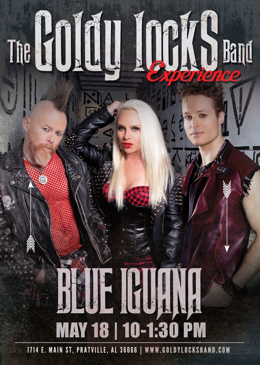 Can't wait to see our people at The Blue in #pratvillealabama SATURDAY!!! Always a blast with you all!! Join me, @drumninja6 and @johnny_oro_guitar as we play the hits! Get your drink, jam and moves ON!!! Whoooooo!!! #GoldylockSBand #goldylocks #blueiguana #blueiguanaprattville