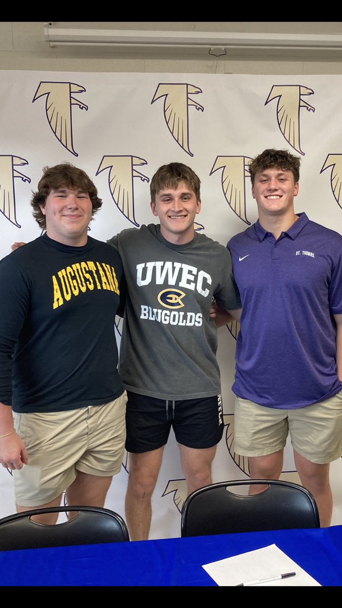 Congratulations to Matt Rambasek (Augustana), Matt Kuczaj (Wisconsin Eau Claire) &amp; Walker Owens (St. Thomas)  who will be continuing their football careers next year at the college level.