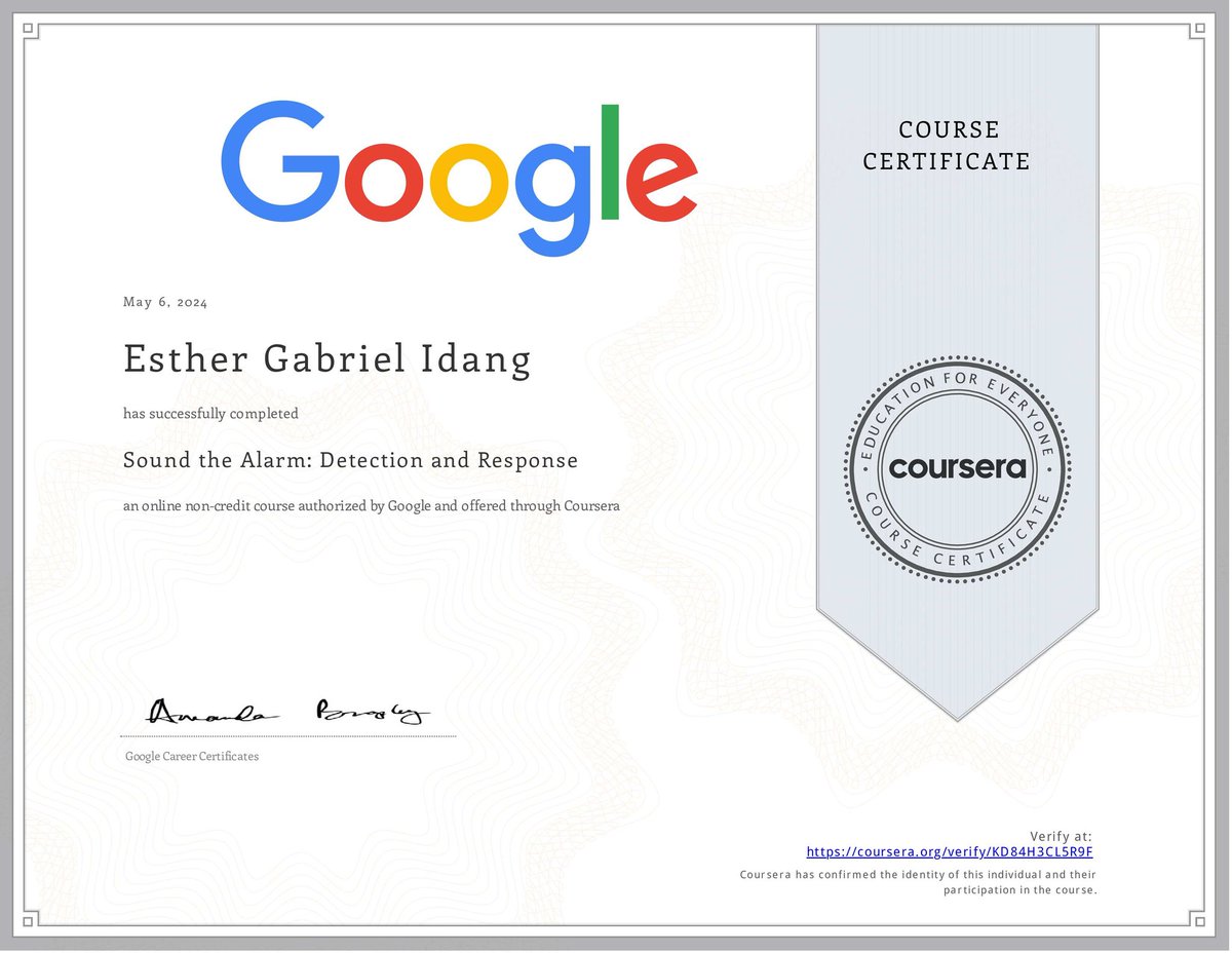 Happy to share that I've completed the 8 course series of the Google cyber security professional certificate 🤗
#growwithgoogle 
@ireteeh
