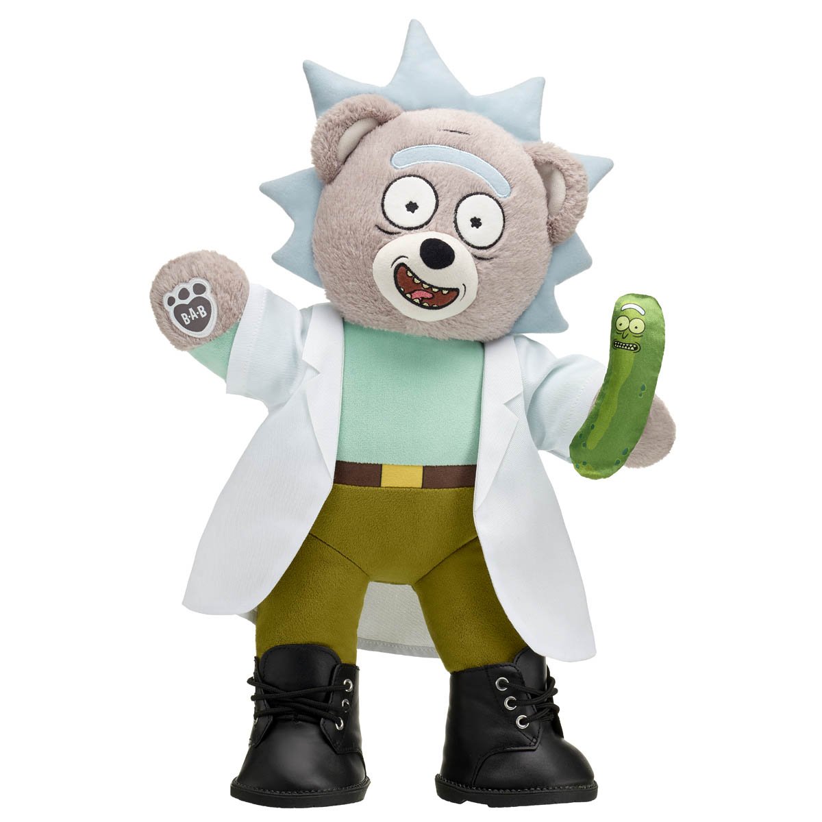 I have just learned that Build-A-Bear makes a Rick Sanchez that comes with optional Pickle Rick accessory