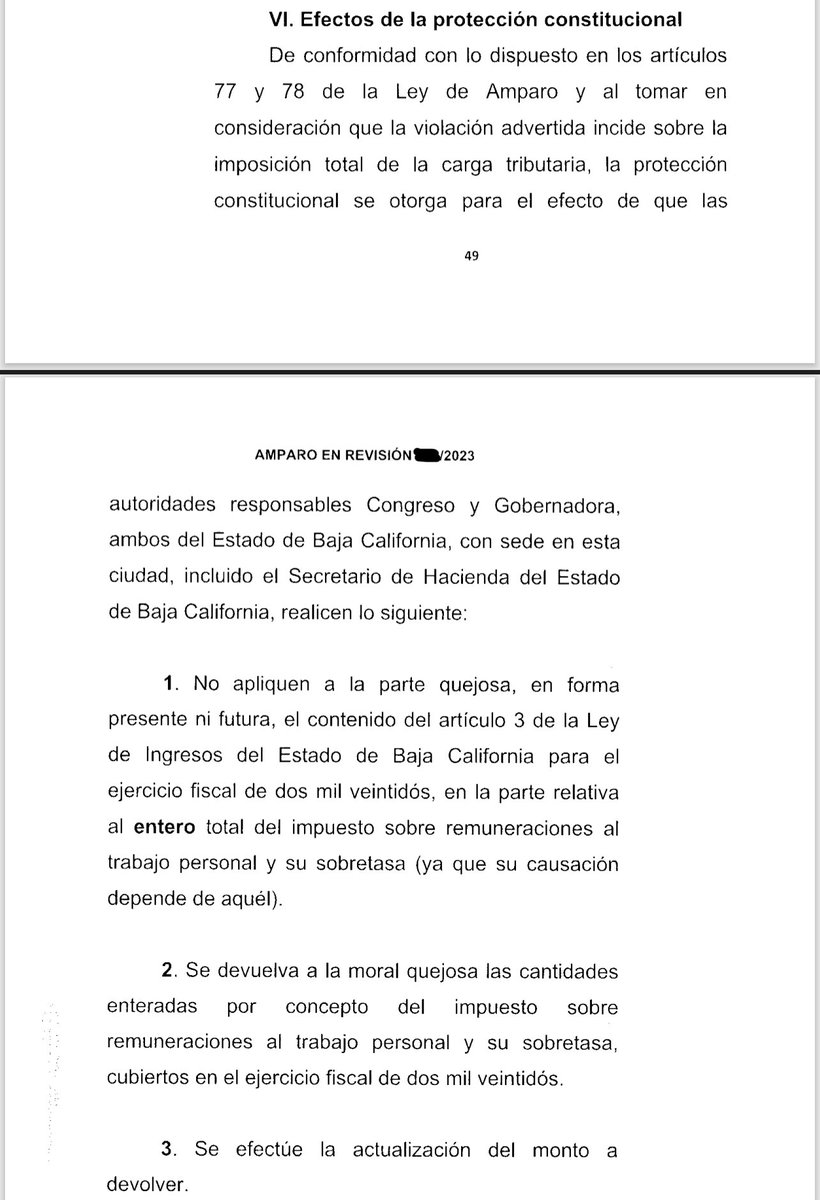 HernansolH's tweet photo. En esta ocasión pudimos obtener una importante sentencia favorable para nuestro cliente 📣🚨

Se reconoció la inconstitucionalidad del impuesto a la nómina de Baja California de 2022 y se le ordenó a las autoridades responsables devolver todas las cantidades pagadas. https://t.co/riD6EoWILJ