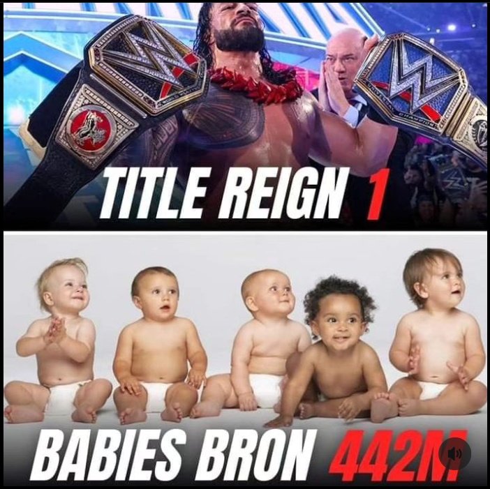 One title reigns= 442 million babies 300 million of those are #Codycrybabies who are being born for the last 2 years!!! Thank you @WWERomanReigns 🤧