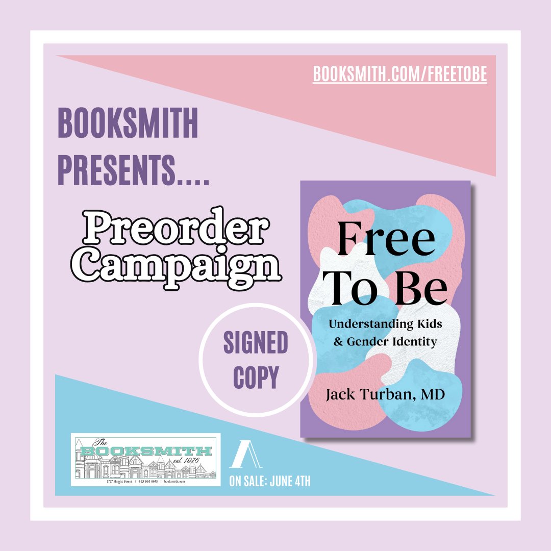“FREE TO BE is an essential read on gender-affirming medical treatment and the fight to ensure all children receive the care and attention they need.' - @cmclymer #preorder below 👇 @jack_turban booksmith.com/freetobe