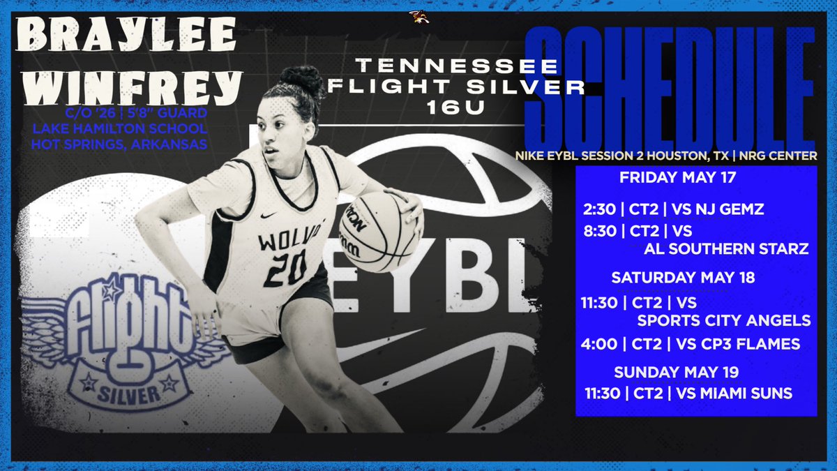 🚨Here is my schedule for this weekend in Houston @NikeGirlsEYBL 2nd session @TNFlightEYBL @WeWorkHoops @aayers22