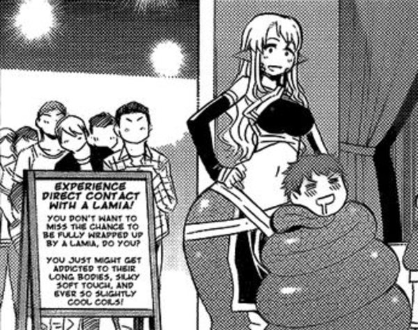 It is every man's dream to cuddle a cute girl actually. Lamia are just really good at it.