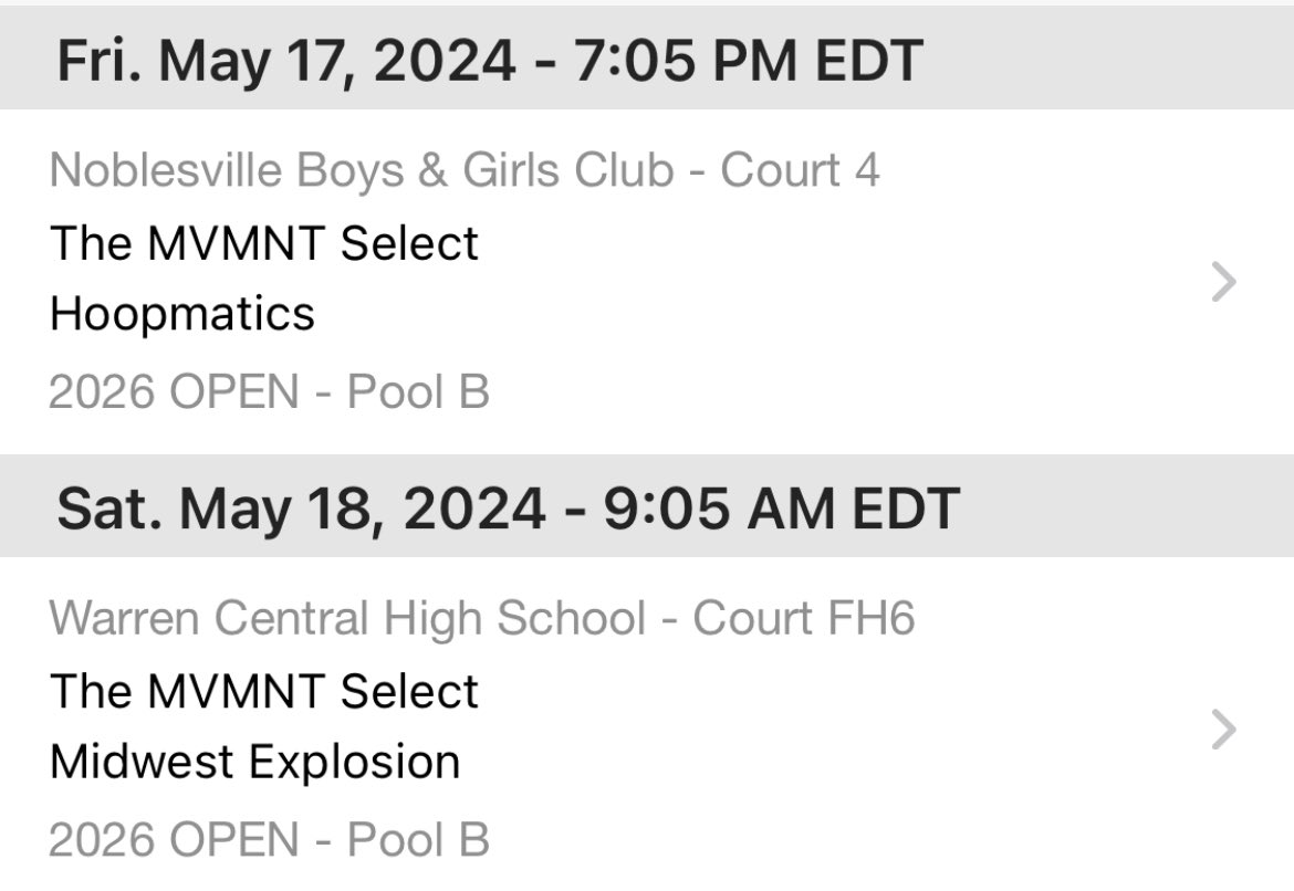 schedule change**
