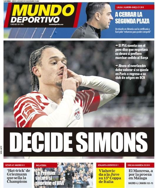 Mundo Deportivo: 'Simons decides'