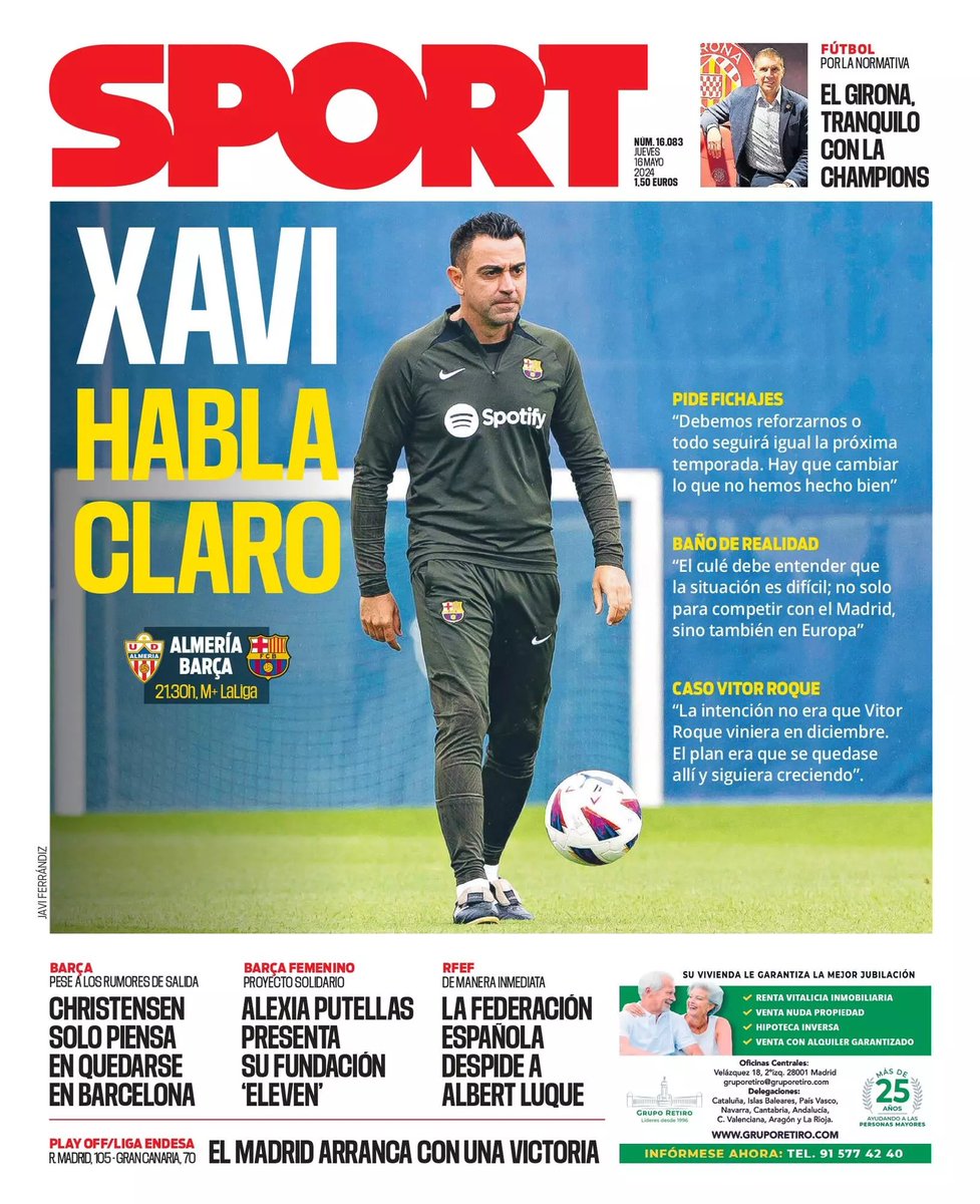 Sport: 'Xavi speaks clearly'