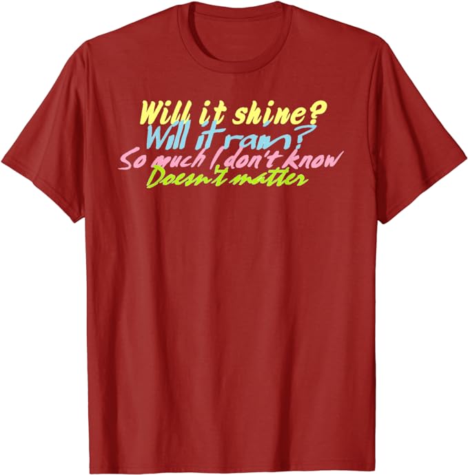 Will it shine? by Hidemi Woods T-Shirt
amazon.com/dp/B0CSBX2L92?…
#poem #poems #lyrics #words #music #song #artist #singer #singersongwriter #singers #songs #artists #Japan #design #print #printing #originaldesign #originalprint #tshirts #tshirtprinting #shirts #fashion #tshirt